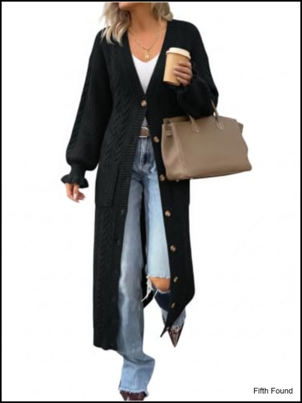 Womens Chunky Knit Duster Cardigan Maxi Sweater